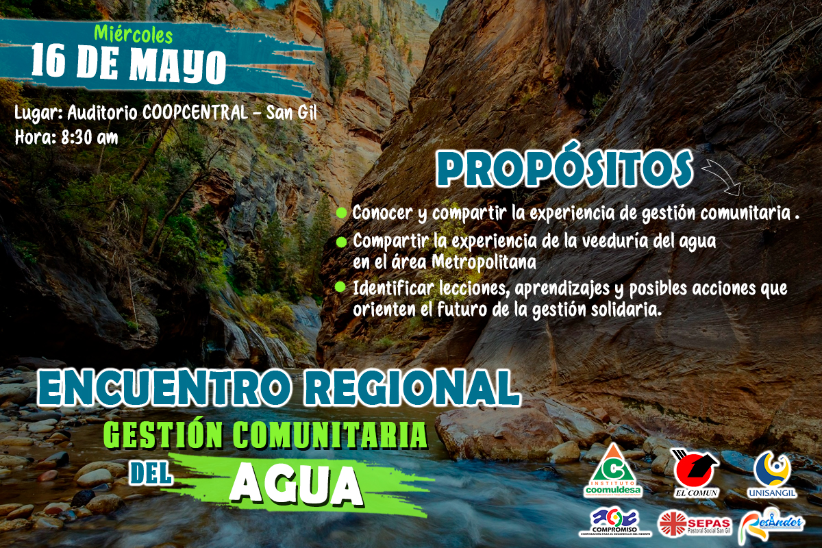 Flayer promocional encuentro gestión comunitaria del agua